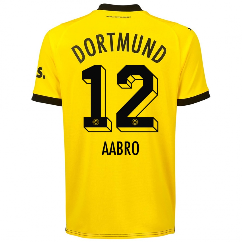 Niño Camiseta Gustav Aabro #12 Amarillo 1ª Equipación 2023/24 La Camisa Perú