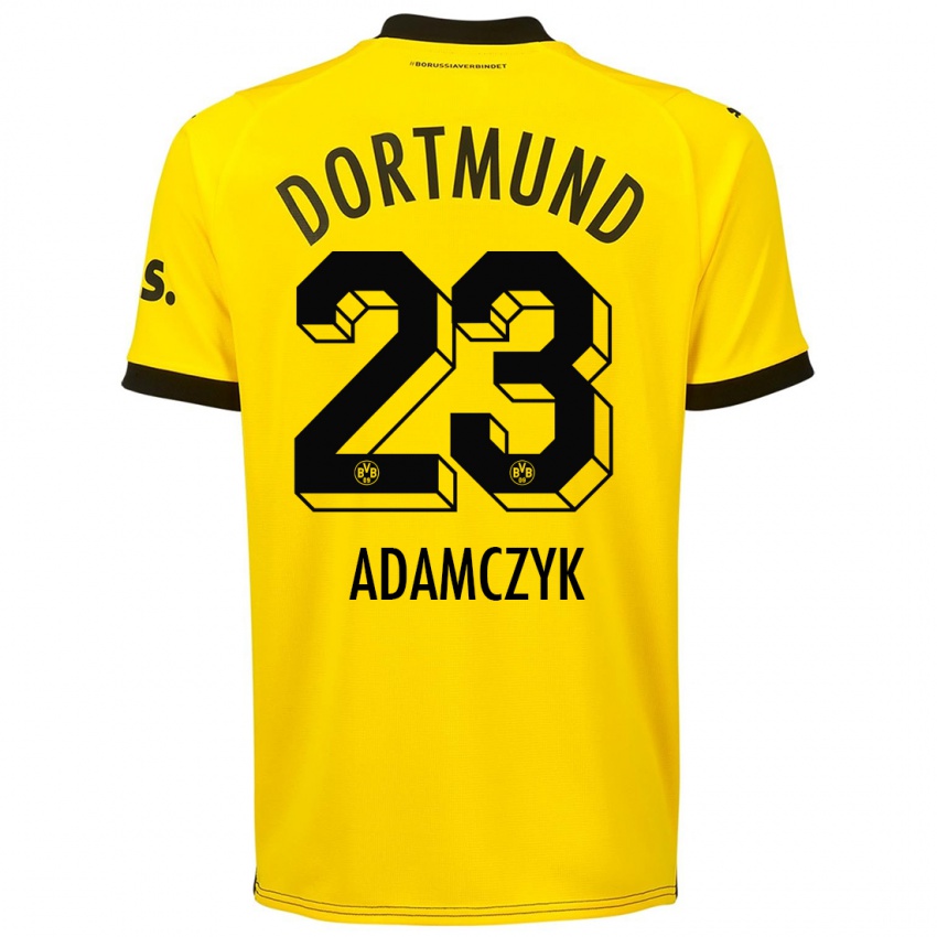 Niño Camiseta Nico Adamczyk #23 Amarillo 1ª Equipación 2023/24 La Camisa Perú