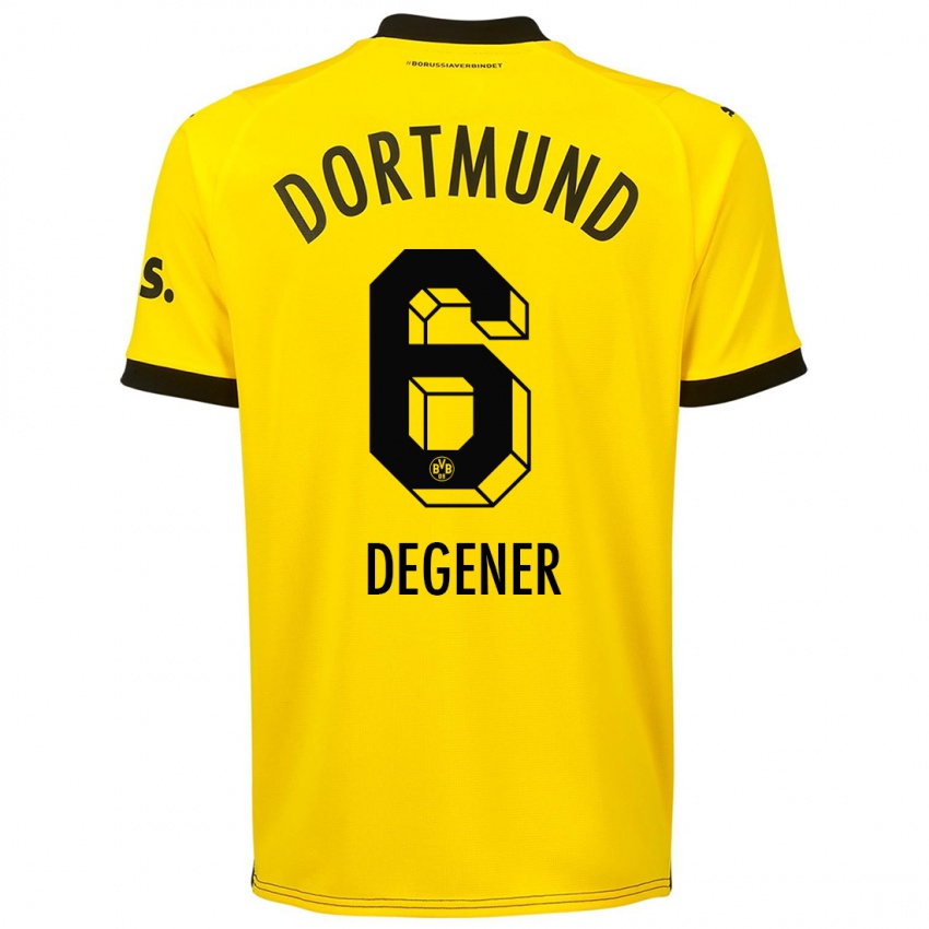 Niño Camiseta Tim Degener #6 Amarillo 1ª Equipación 2023/24 La Camisa Perú