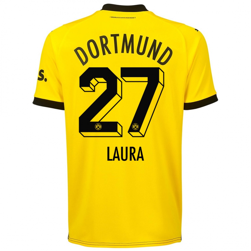 Niño Camiseta Van Der Heijden Laura #27 Amarillo 1ª Equipación 2023/24 La Camisa Perú