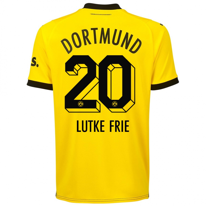 Niño Camiseta Dennis Lutke-Frie #20 Amarillo 1ª Equipación 2023/24 La Camisa Perú