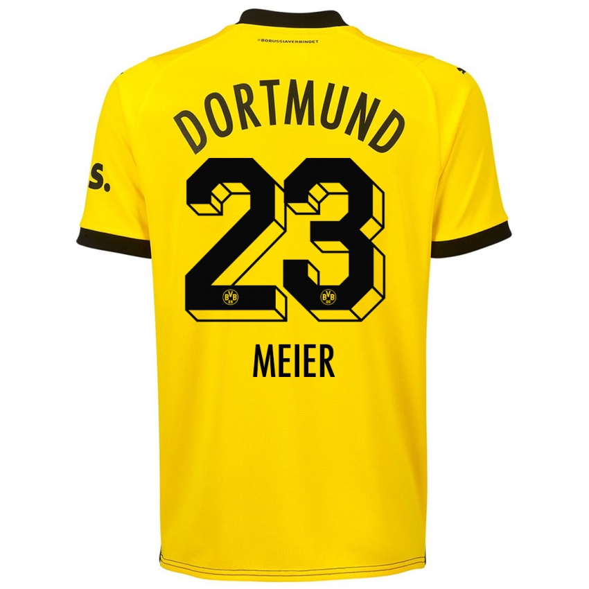 Niño Camiseta Maximilian Meier #23 Amarillo 1ª Equipación 2023/24 La Camisa Perú