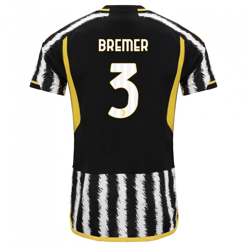 Niño Camiseta Bremer #3 Blanco Negro 1ª Equipación 2023/24 La Camisa Perú