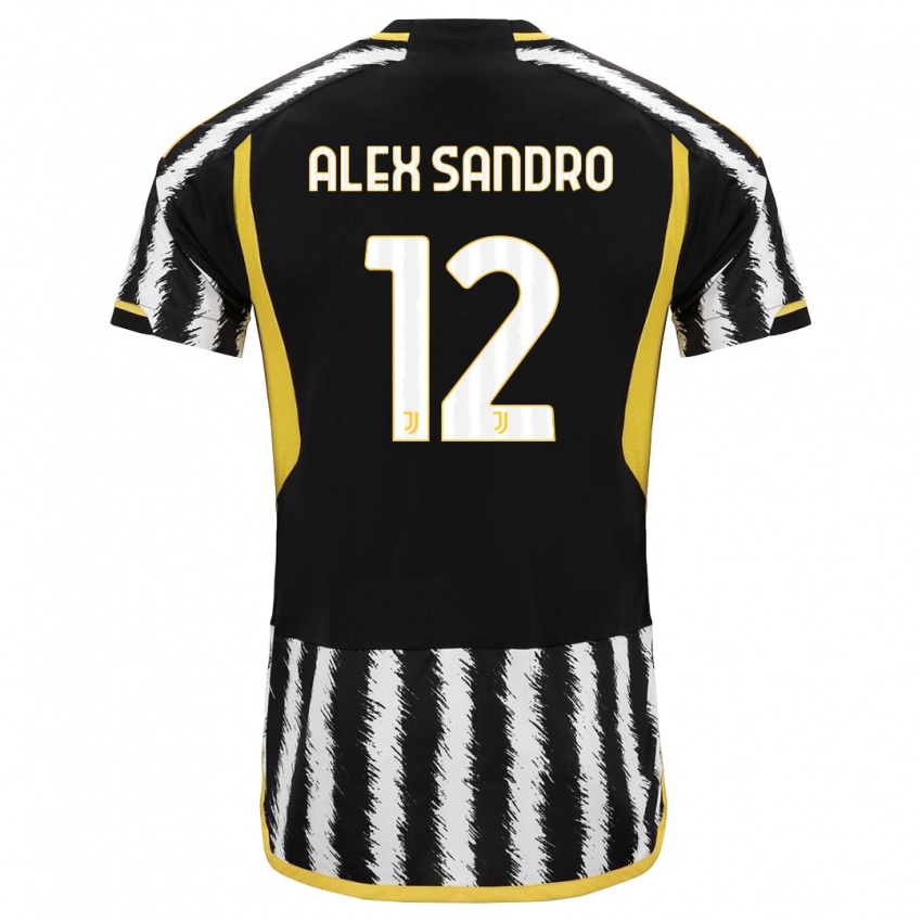 Niño Camiseta Alex Sandro #12 Blanco Negro 1ª Equipación 2023/24 La Camisa Perú