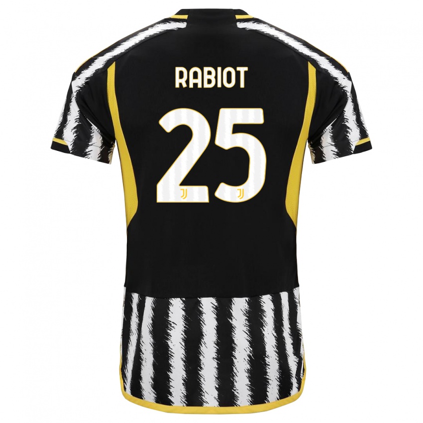 Niño Camiseta Adrien Rabiot #25 Blanco Negro 1ª Equipación 2023/24 La Camisa Perú