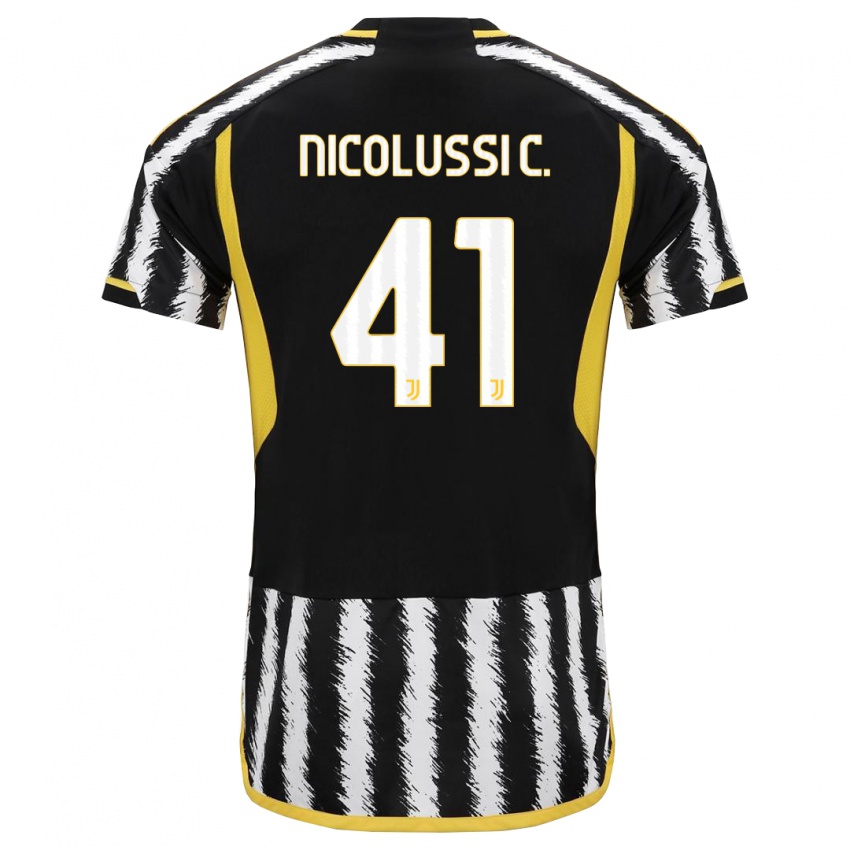 Niño Camiseta Hans Nicolussi Caviglia #41 Blanco Negro 1ª Equipación 2023/24 La Camisa Perú