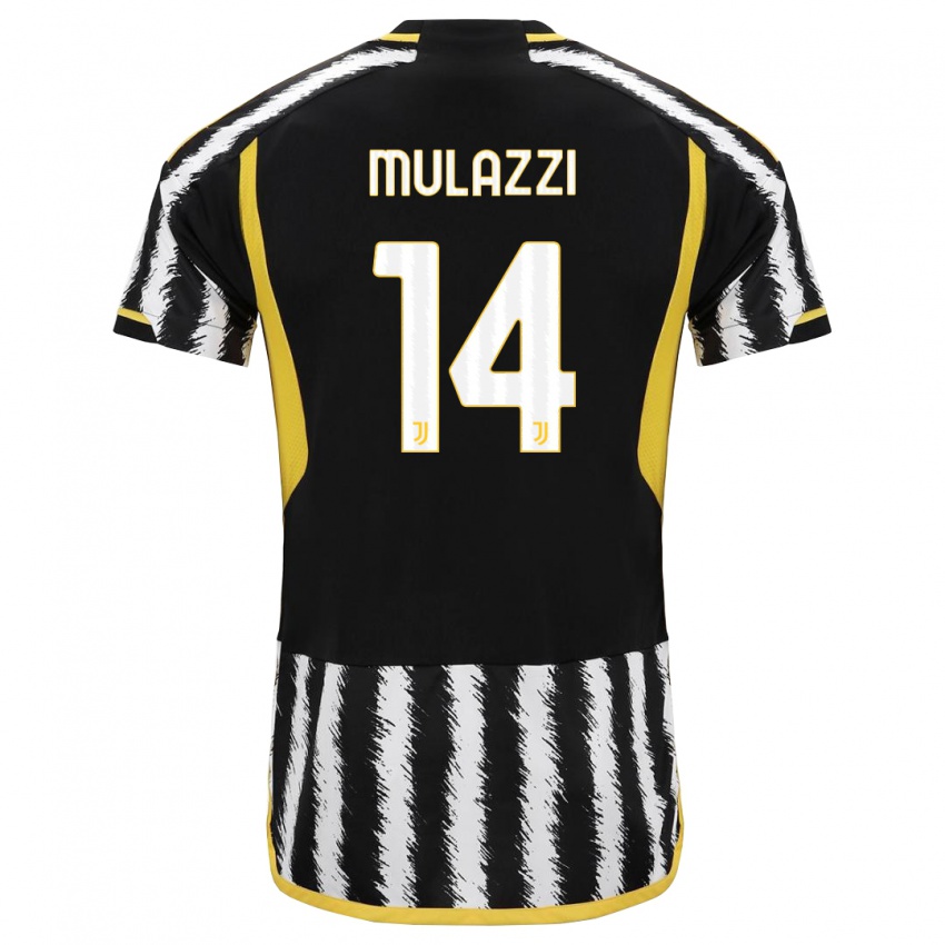 Niño Camiseta Gabriele Mulazzi #14 Blanco Negro 1ª Equipación 2023/24 La Camisa Perú