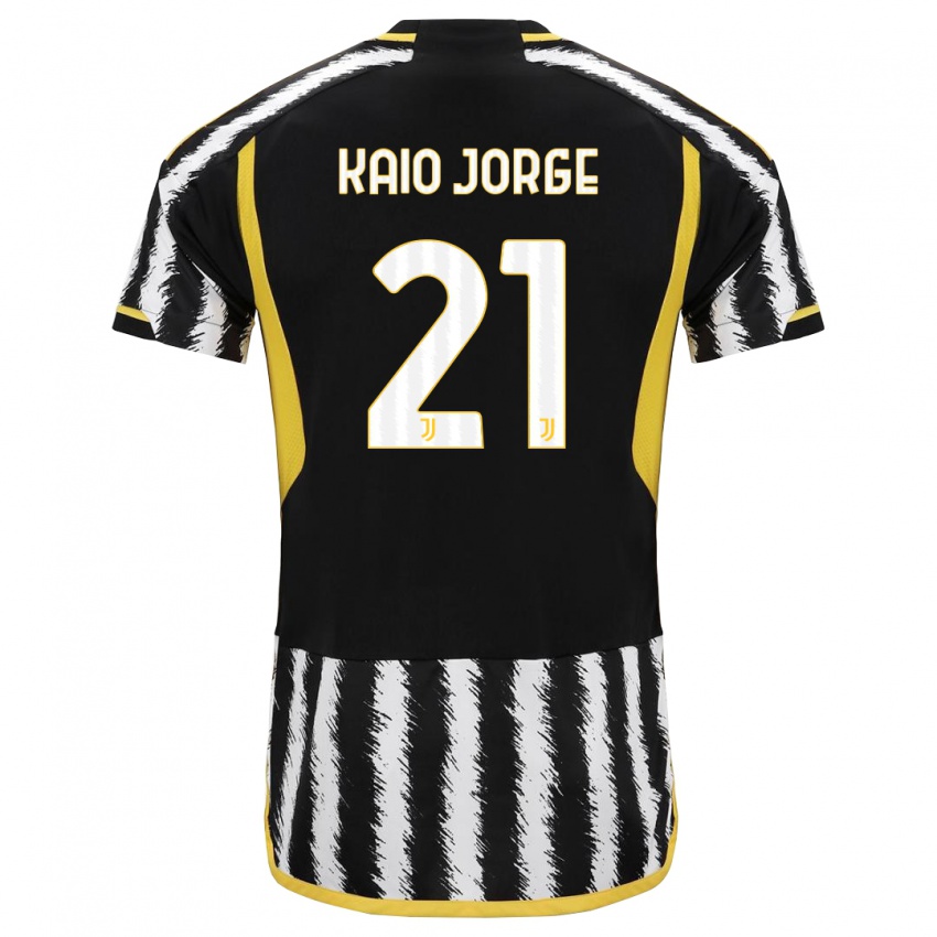 Niño Camiseta Kaio Jorge #21 Blanco Negro 1ª Equipación 2023/24 La Camisa Perú