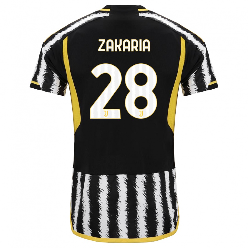 Niño Camiseta Denis Zakaria #28 Blanco Negro 1ª Equipación 2023/24 La Camisa Perú