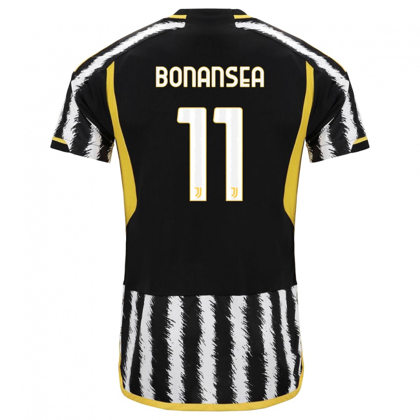 Niño Camiseta Barbara Bonansea #11 Blanco Negro 1ª Equipación 2023/24 La Camisa Perú