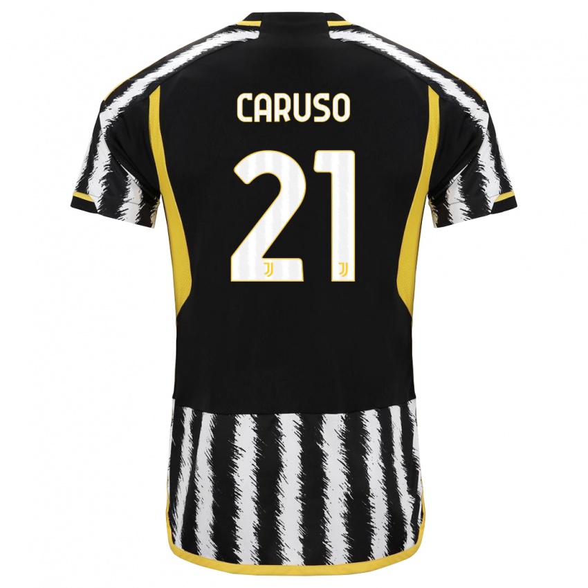 Niño Camiseta Arianna Caruso #21 Blanco Negro 1ª Equipación 2023/24 La Camisa Perú