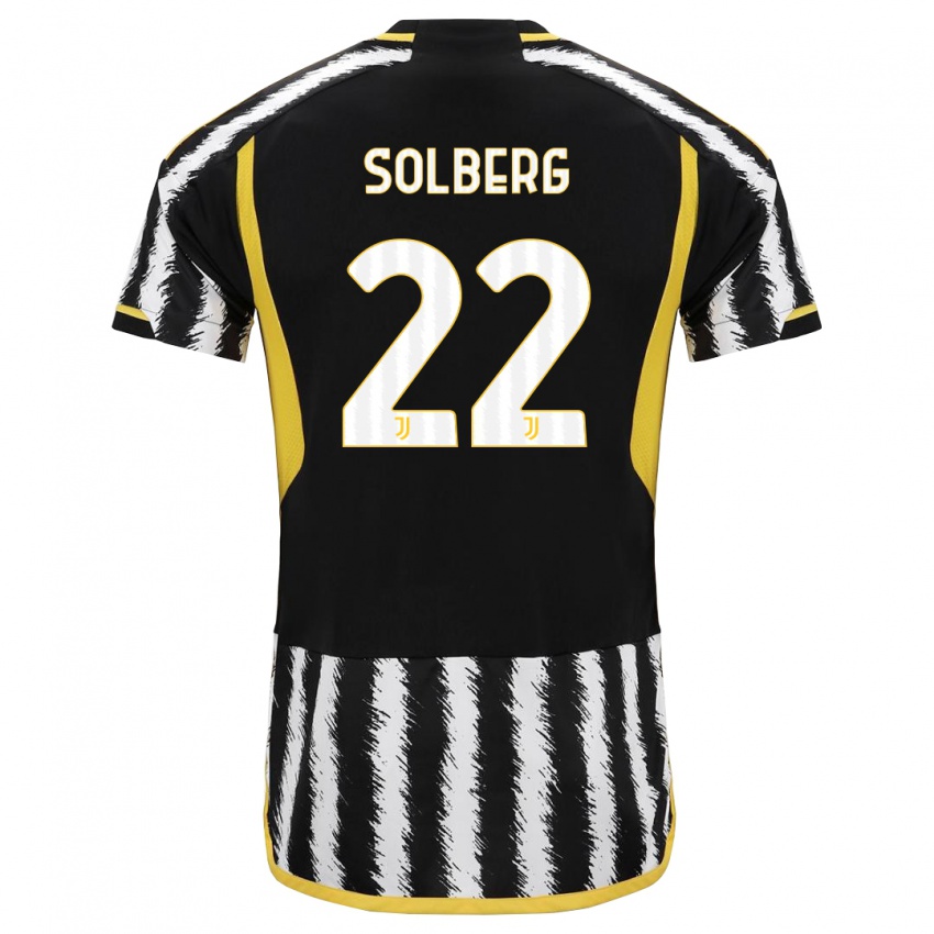 Niño Camiseta Elias Solberg #22 Blanco Negro 1ª Equipación 2023/24 La Camisa Perú