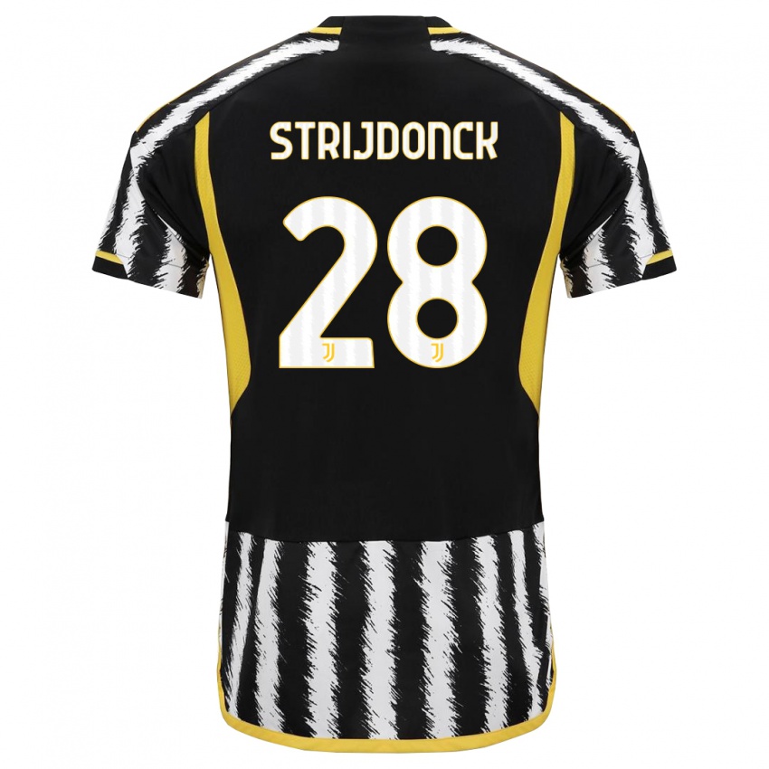 Niño Camiseta Bayron Strijdonck #28 Blanco Negro 1ª Equipación 2023/24 La Camisa Perú