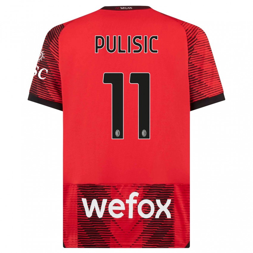 Niño Camiseta Christian Pulisic #11 Negro Rojo 1ª Equipación 2023/24 La Camisa Perú