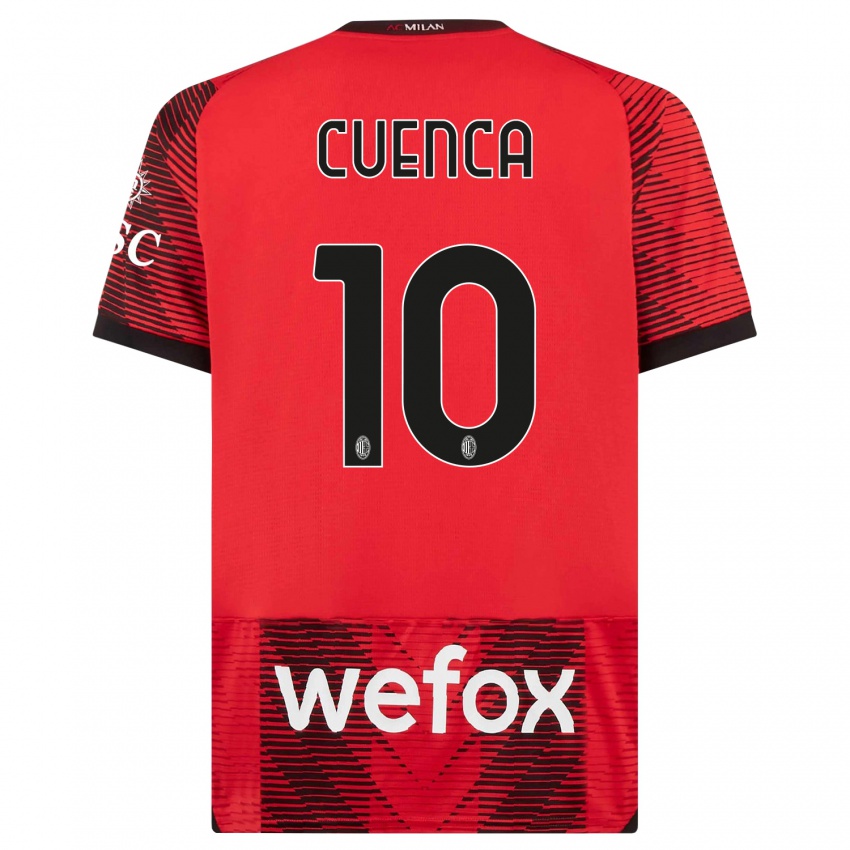 Niño Camiseta Hugo Cuenca #10 Negro Rojo 1ª Equipación 2023/24 La Camisa Perú