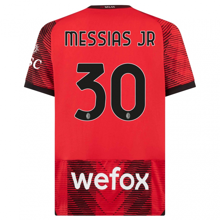 Niño Camiseta Junior Messias #30 Negro Rojo 1ª Equipación 2023/24 La Camisa Perú