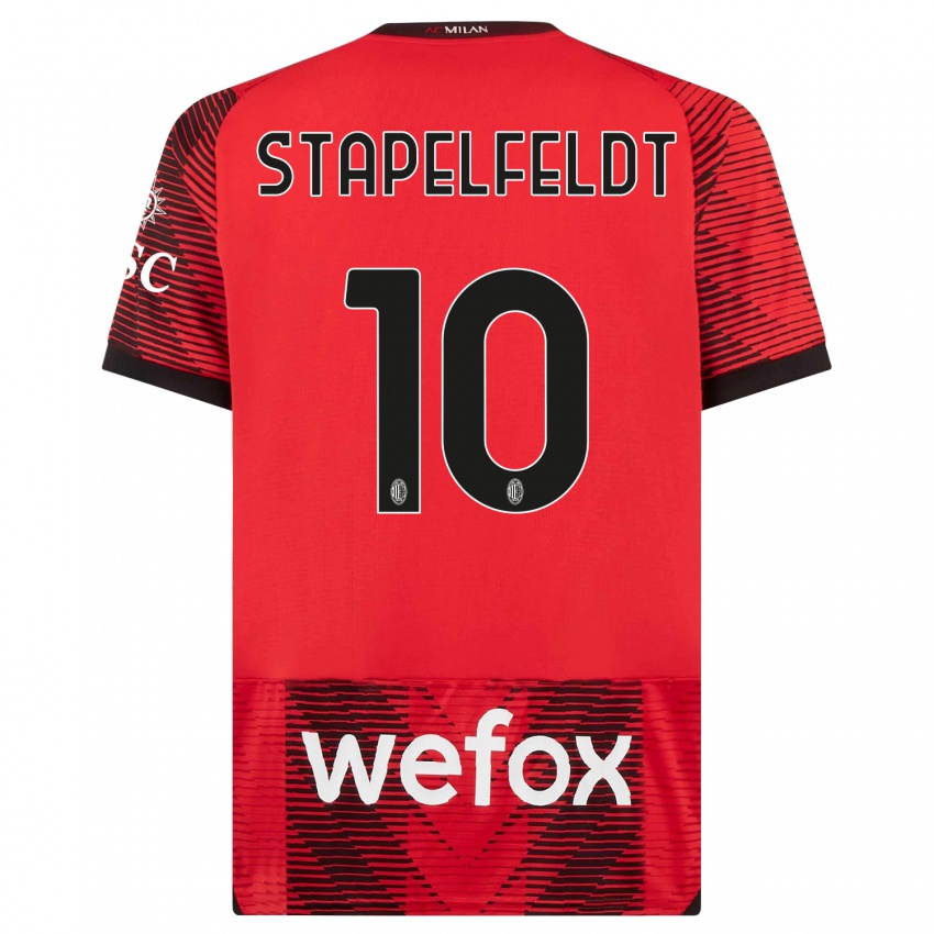 Niño Camiseta Nina Stapelfeldt #10 Negro Rojo 1ª Equipación 2023/24 La Camisa Perú