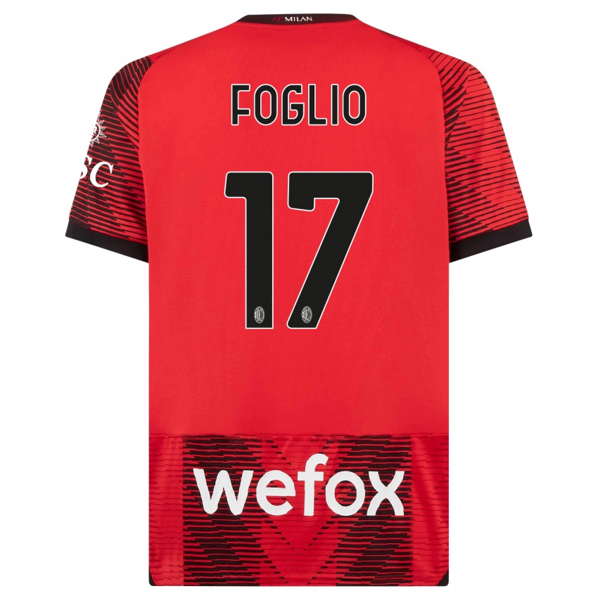 Niño Camiseta Christian Foglio #17 Negro Rojo 1ª Equipación 2023/24 La Camisa Perú