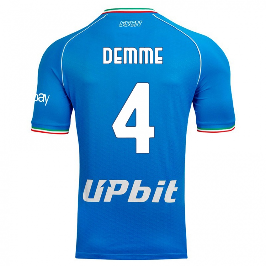 Niño Camiseta Diego Demme #4 Cielo Azul 1ª Equipación 2023/24 La Camisa Perú