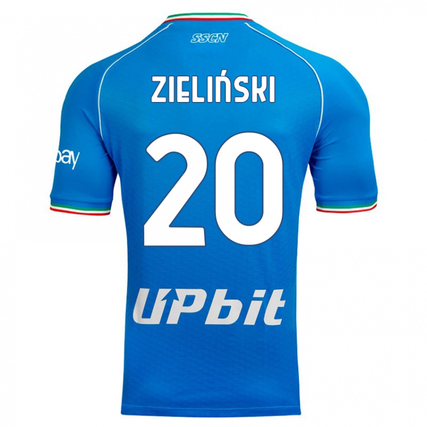 Niño Camiseta Piotr Zielinski #20 Cielo Azul 1ª Equipación 2023/24 La Camisa Perú