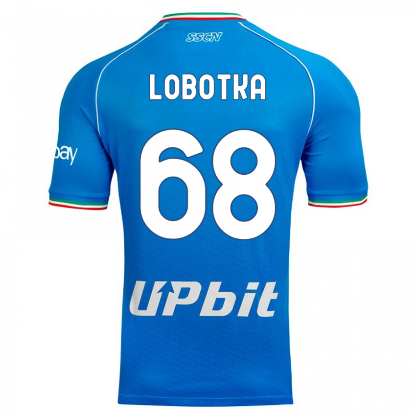 Niño Camiseta Stanislav Lobotka #68 Cielo Azul 1ª Equipación 2023/24 La Camisa Perú