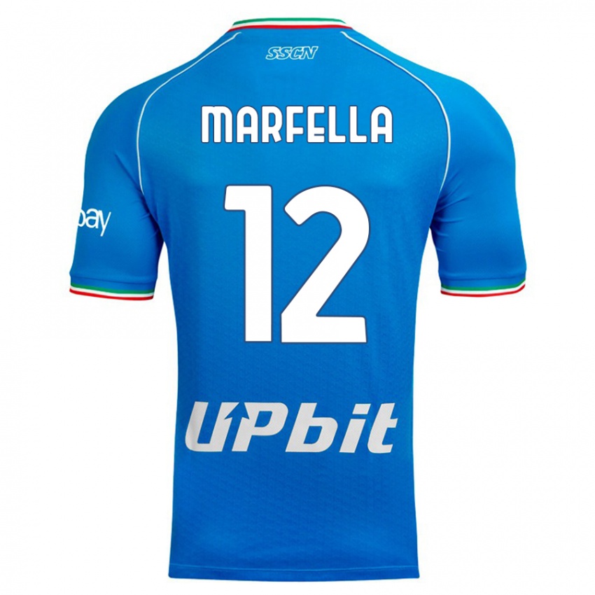 Niño Camiseta Davide Marfella #12 Cielo Azul 1ª Equipación 2023/24 La Camisa Perú