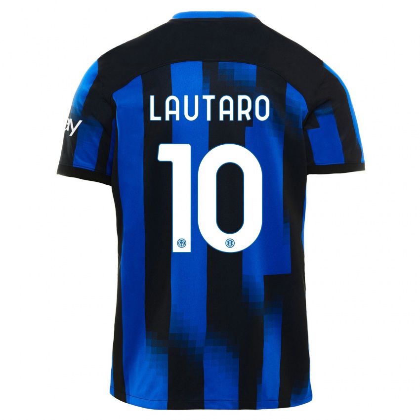 Niño Camiseta Lautaro Martínez #10 Azul Negro 1ª Equipación 2023/24 La Camisa Perú