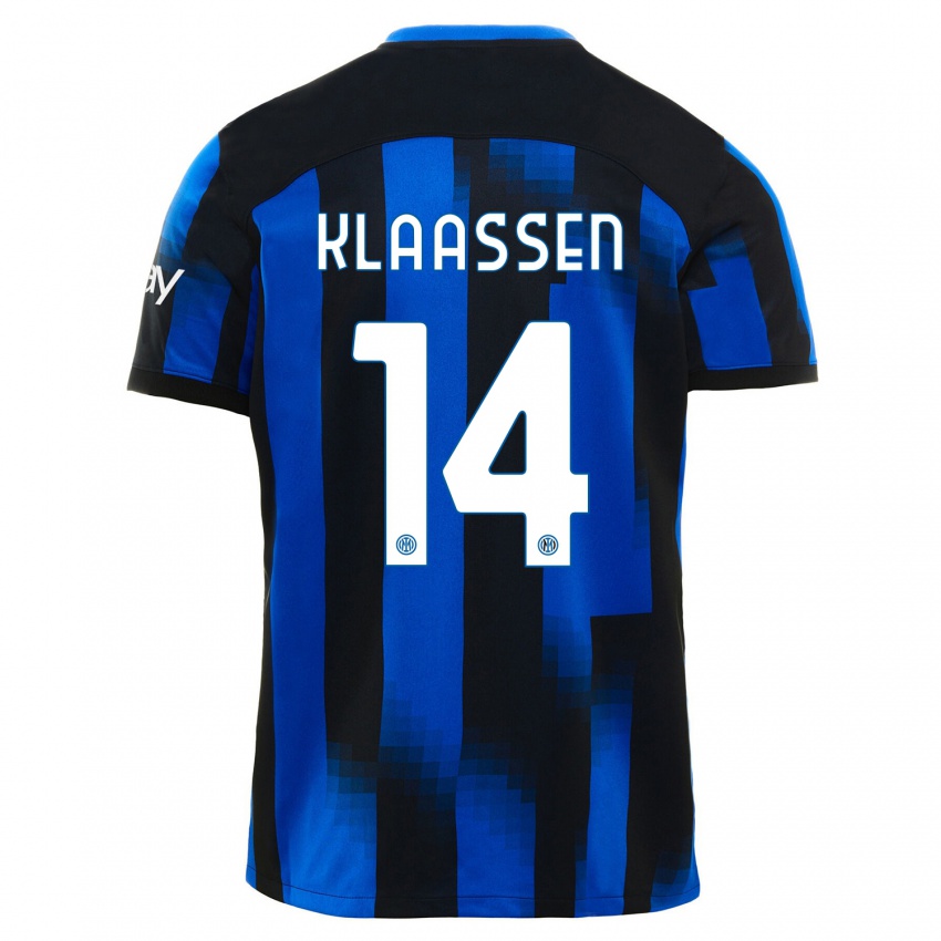 Niño Camiseta Davy Klaassen #14 Azul Negro 1ª Equipación 2023/24 La Camisa Perú