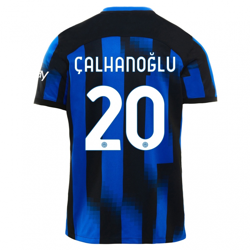 Niño Camiseta Hakan Calhanoglu #20 Azul Negro 1ª Equipación 2023/24 La Camisa Perú