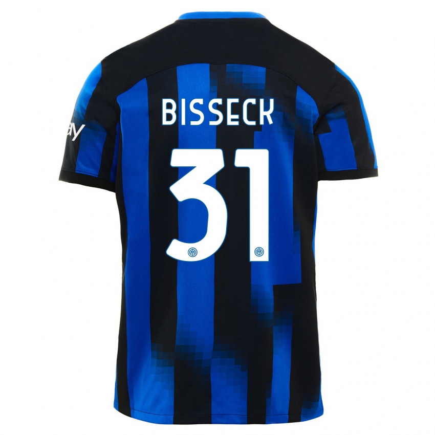 Niño Camiseta Yann Bisseck #31 Azul Negro 1ª Equipación 2023/24 La Camisa Perú