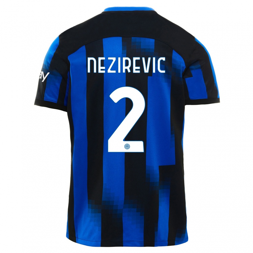 Niño Camiseta Alem Nezirevic #2 Azul Negro 1ª Equipación 2023/24 La Camisa Perú