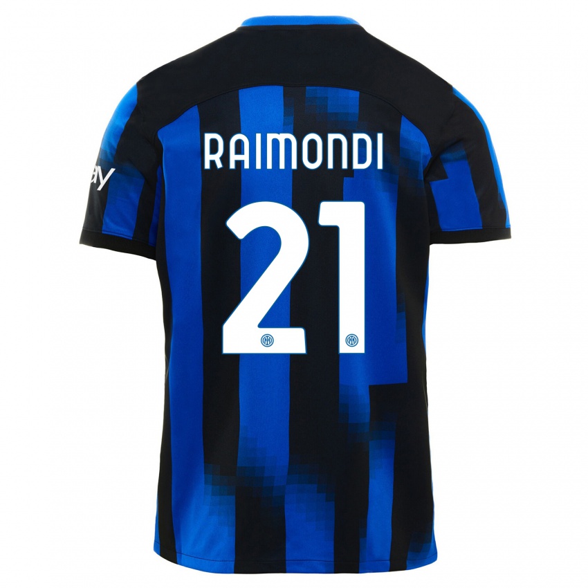 Niño Camiseta Paolo Raimondi #21 Azul Negro 1ª Equipación 2023/24 La Camisa Perú