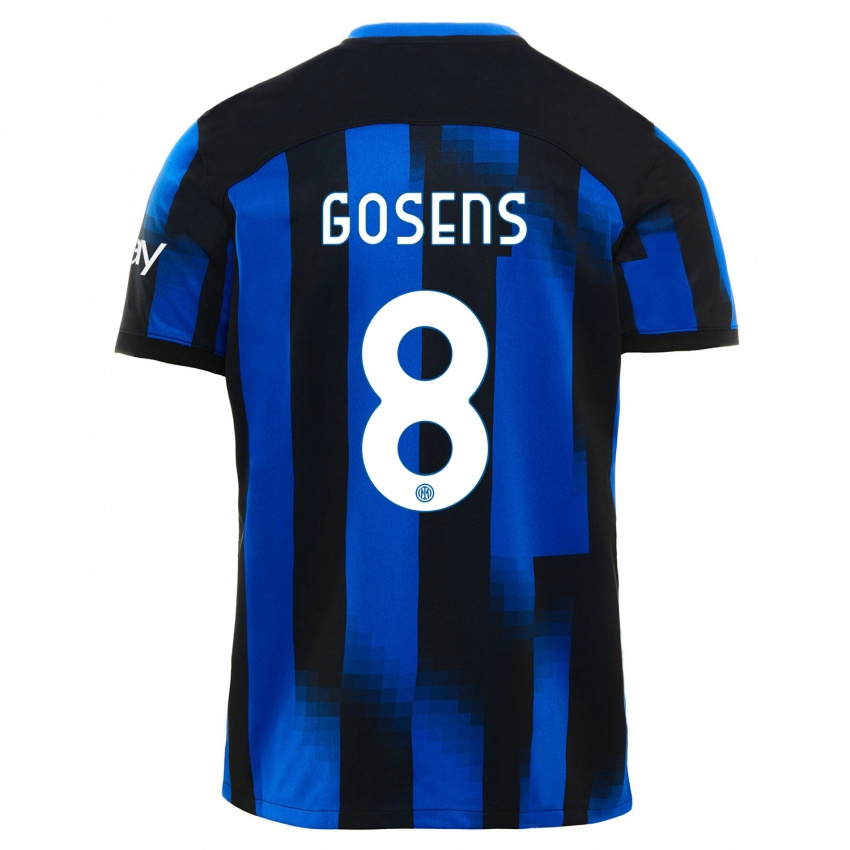 Niño Camiseta Robin Gosens #8 Azul Negro 1ª Equipación 2023/24 La Camisa Perú