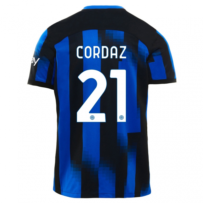 Niño Camiseta Alex Cordaz #21 Azul Negro 1ª Equipación 2023/24 La Camisa Perú