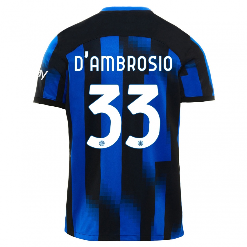 Niño Camiseta Danilo D'ambrosio #33 Azul Negro 1ª Equipación 2023/24 La Camisa Perú