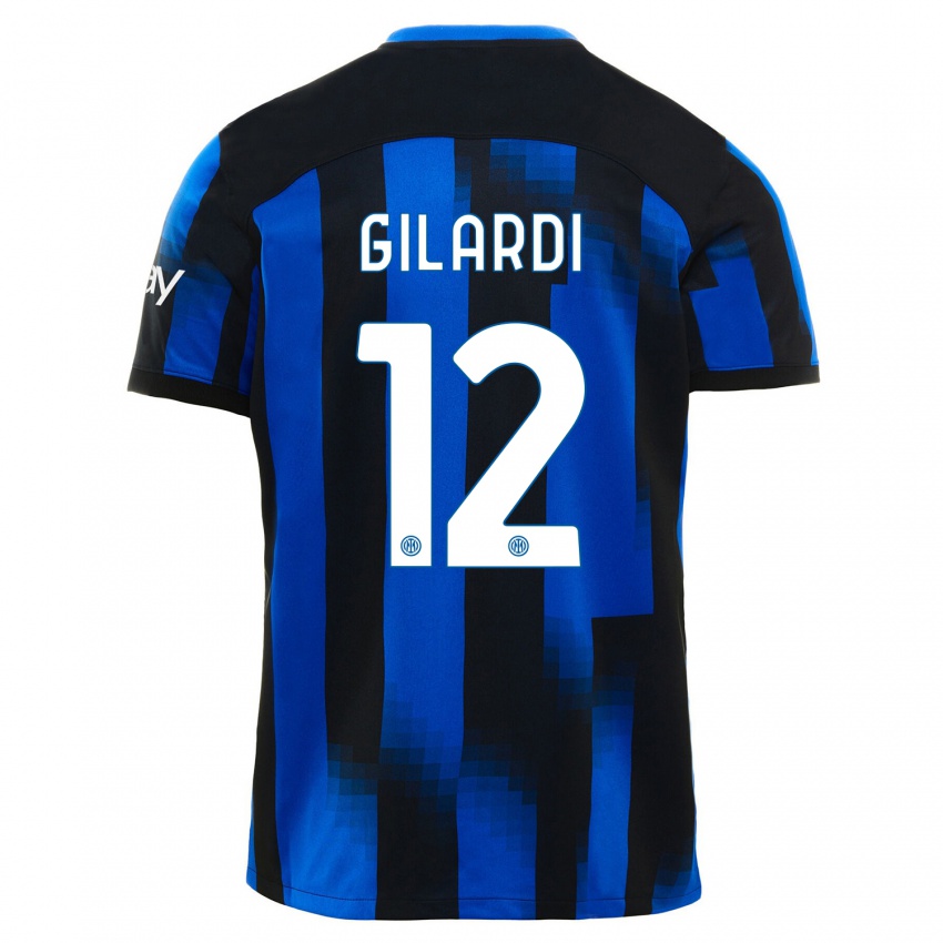 Niño Camiseta Astrid Gilardi #12 Azul Negro 1ª Equipación 2023/24 La Camisa Perú