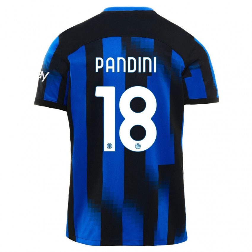 Niño Camiseta Marta Pandini #18 Azul Negro 1ª Equipación 2023/24 La Camisa Perú