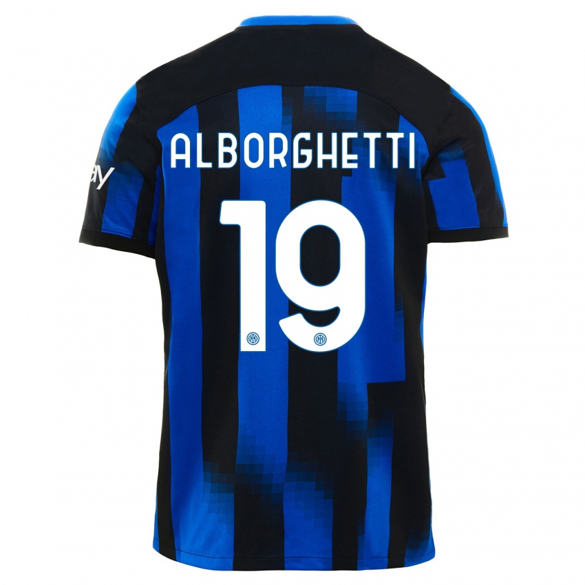 Niño Camiseta Lisa Alborghetti #19 Azul Negro 1ª Equipación 2023/24 La Camisa Perú