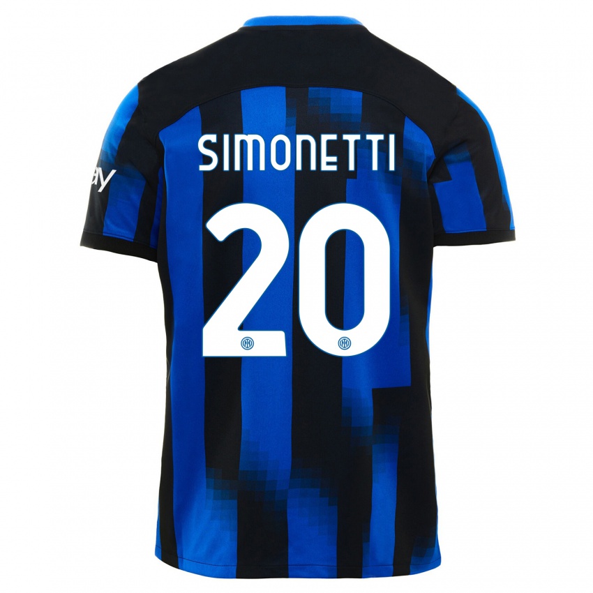 Niño Camiseta Flaminia Simonetti #20 Azul Negro 1ª Equipación 2023/24 La Camisa Perú