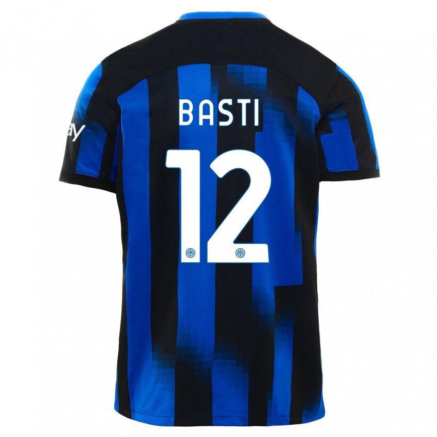 Niño Camiseta Matteo Basti #12 Azul Negro 1ª Equipación 2023/24 La Camisa Perú