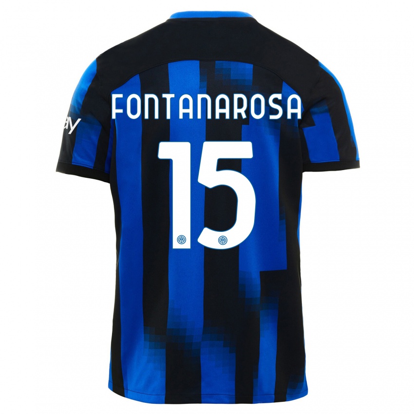 Niño Camiseta Alessandro Fontanarosa #15 Azul Negro 1ª Equipación 2023/24 La Camisa Perú