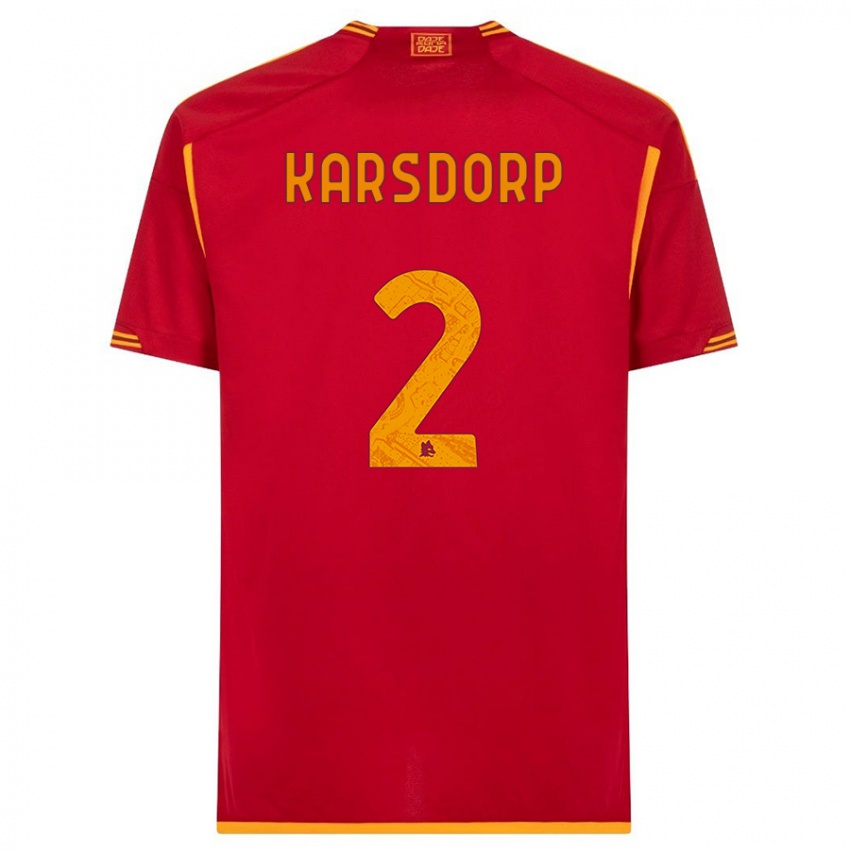 Niño Camiseta Rick Karsdorp #2 Rojo 1ª Equipación 2023/24 La Camisa Perú