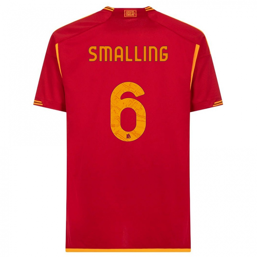 Niño Camiseta Chris Smalling #6 Rojo 1ª Equipación 2023/24 La Camisa Perú