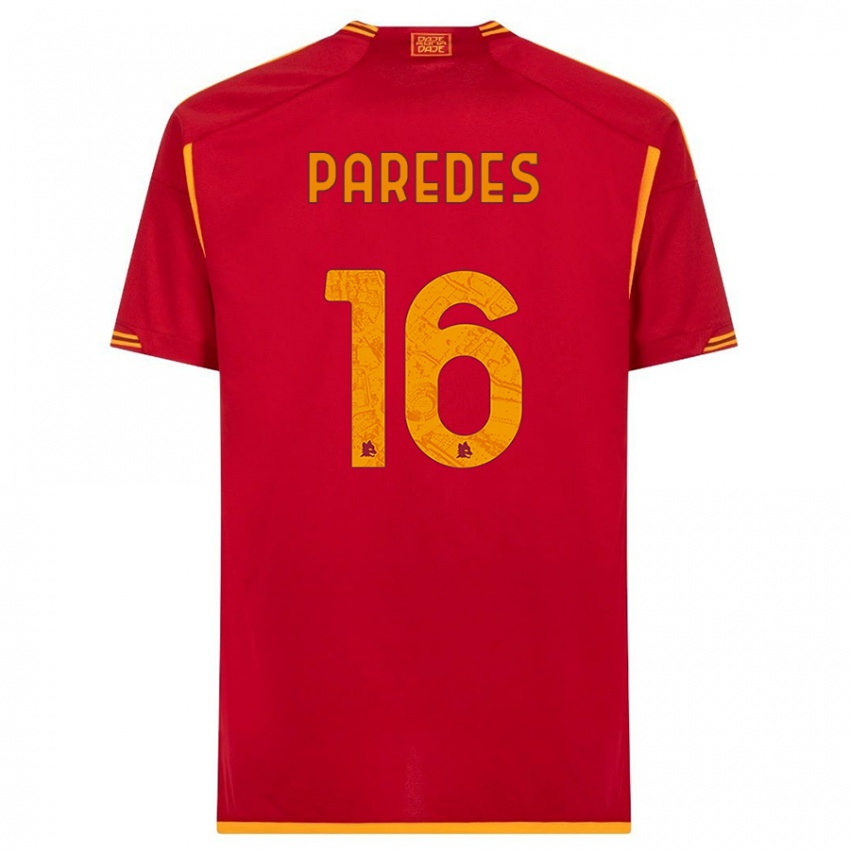 Niño Camiseta Leandro Paredes #16 Rojo 1ª Equipación 2023/24 La Camisa Perú