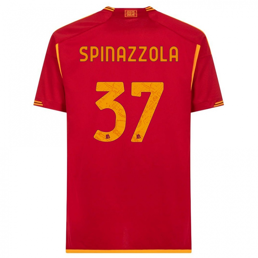 Niño Camiseta Leonardo Spinazzola #37 Rojo 1ª Equipación 2023/24 La Camisa Perú