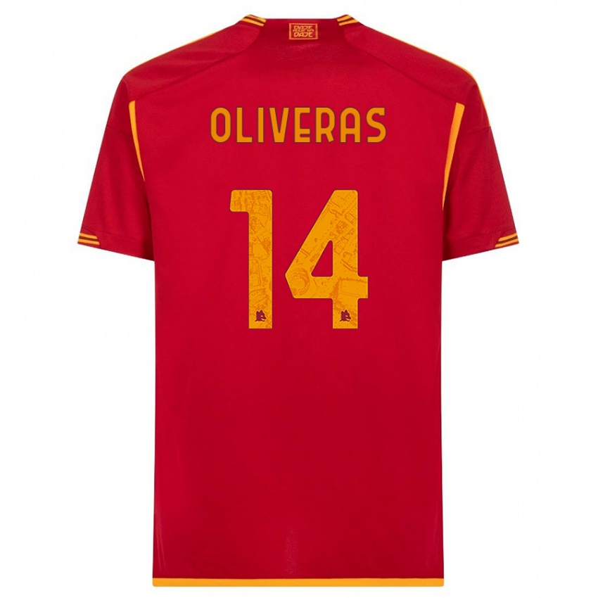 Niño Camiseta Jan Oliveras #14 Rojo 1ª Equipación 2023/24 La Camisa Perú