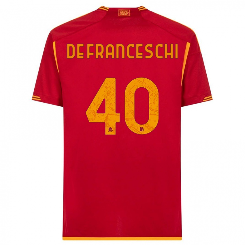 Niño Camiseta Leonardo De Franceschi #40 Rojo 1ª Equipación 2023/24 La Camisa Perú