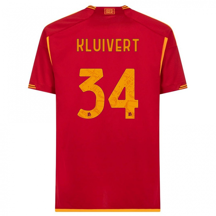 Niño Camiseta Justin Kluivert #34 Rojo 1ª Equipación 2023/24 La Camisa Perú