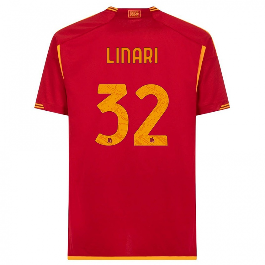 Niño Camiseta Elena Linari #32 Rojo 1ª Equipación 2023/24 La Camisa Perú