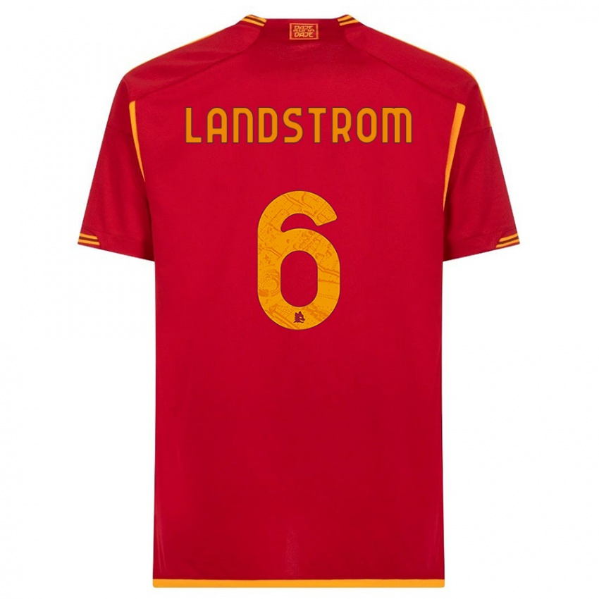 Niño Camiseta Elin Landstrom #6 Rojo 1ª Equipación 2023/24 La Camisa Perú